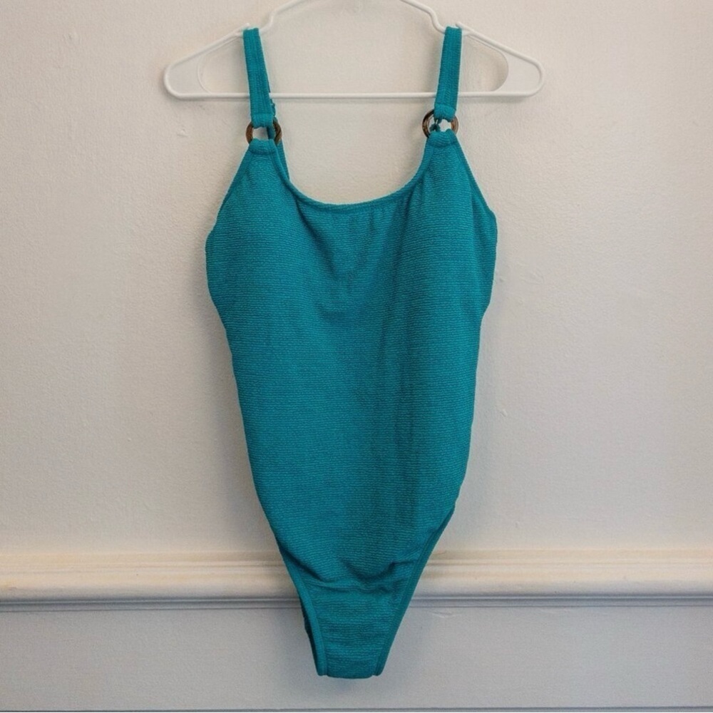 Shade & Shore Textured Teal One-Piece Swimsuit – Size M (8–10) | NWT - Picture 4 of 4